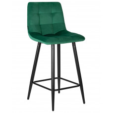 Стул полубарный DOBRIN OLIVIA (черные матовые ножки, зелёный велюр (108-64))