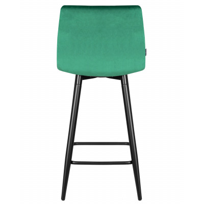 Стул полубарный DOBRIN OLIVIA (черные матовые ножки, зелёный велюр (108-64))