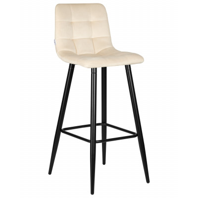 Набор 2 шт Стул барный DOBRIN NICOLE (черные матовые ножки, кремовый велюр (108-113))