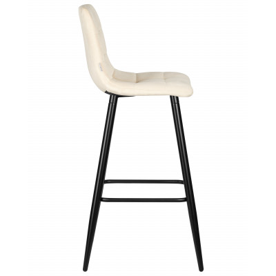 Набор 2 шт Стул барный DOBRIN NICOLE (черные матовые ножки, кремовый велюр (108-113))