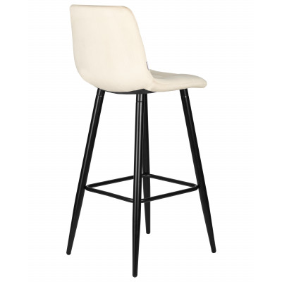 Набор 2 шт Стул барный DOBRIN NICOLE (черные матовые ножки, кремовый велюр (108-113))