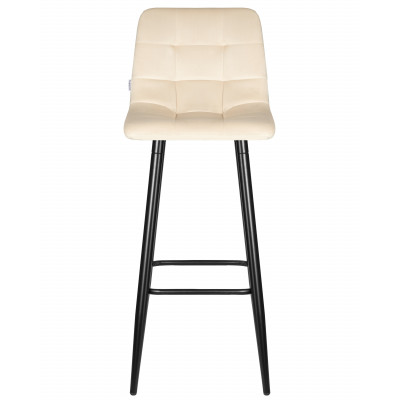 Набор 2 шт Стул барный DOBRIN NICOLE (черные матовые ножки, кремовый велюр (108-113))
