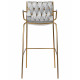 Стул барный DOBRIN MILLER GOLD (светло-серый велюр (135-37))