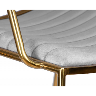 Стул барный DOBRIN MILLER GOLD (светло-серый велюр (135-37))