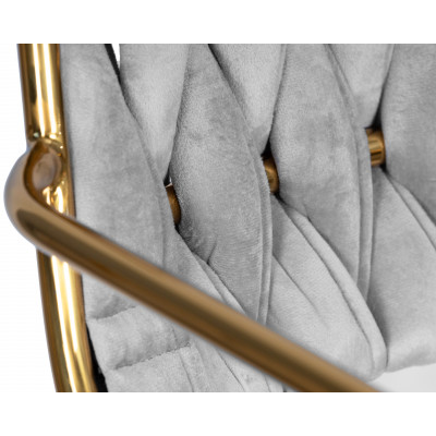 Стул барный DOBRIN MILLER GOLD (светло-серый велюр (135-37))