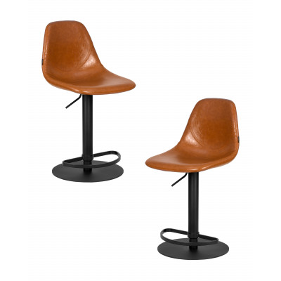 Набор 2 шт Стул барный DOBRIN ROME (коричневый винтажный PU (MS09)) - купить в Екатеринбурге, в наличии