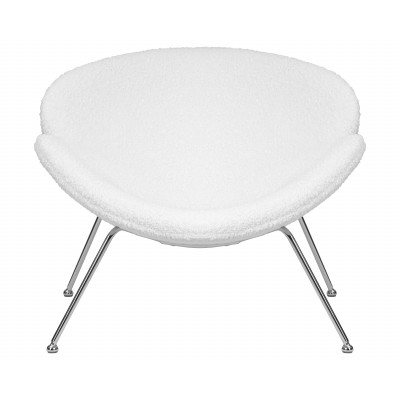 Набор 2 шт Кресло дизайнерское DOBRIN EMILY (белый (букле) ткань , хромированная сталь) - купить в Екатеринбурге, в наличии