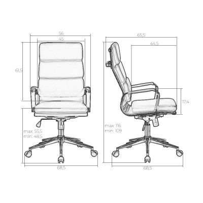 Офисное кресло для руководителей DOBRIN ARNOLD (коричневый) - купить в Екатеринбурге, в наличии