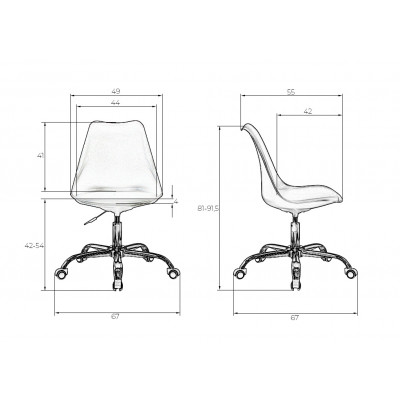 Набор 2 шт Офисное кресло для персонала DOBRIN MICKEY (темно-серый) - купить в Екатеринбурге, в наличии