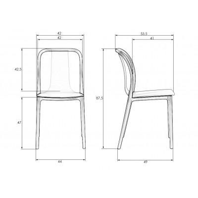 Набор 4 шт Стул обеденный DOBRIN ADAM (черный/бежевый)