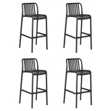 Набор 4 шт Стул барный DOBRIN CHLOE BAR (темно-серый)