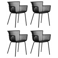 Набор 4 шт Стул обеденный DOBRIN ROSS (черный (B-03) без подушки)