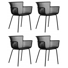Набор 4 шт Стул обеденный DOBRIN ROSS (черный (B-03) без подушки)