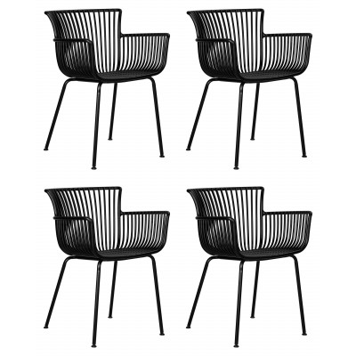 Набор 4 шт Стул обеденный DOBRIN ROSS (черный (B-03) без подушки) - купить в Екатеринбурге, в наличии