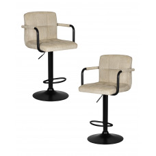Набор 2 шт Стул барный DOBRIN KRUGER ARM BLACK (бежевый вельвет (LAR-E2041-04))