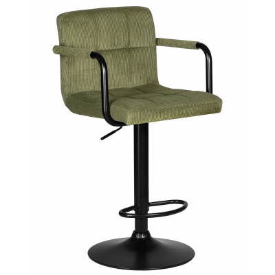 Стул барный DOBRIN KRUGER ARM BLACK (зеленый вельвет (LAR-E2041-7)) - купить в Екатеринбурге, в наличии