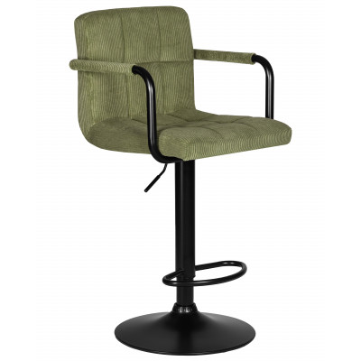 Стул барный DOBRIN KRUGER ARM BLACK (зеленый вельвет (LAR-E2041-7)) - купить в Екатеринбурге, в наличии