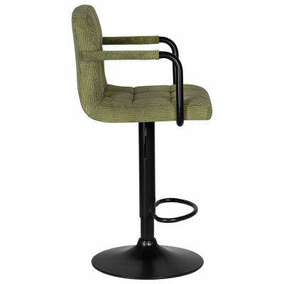 Стул барный DOBRIN KRUGER ARM BLACK (зеленый вельвет (LAR-E2041-7)) - купить в Екатеринбурге, в наличии