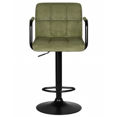 Стул барный DOBRIN KRUGER ARM BLACK (зеленый вельвет (LAR-E2041-7)) - купить в Екатеринбурге, в наличии