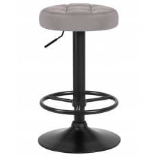 Табурет барный DOBRIN BRUNO BLACK (серый велюр (MJ9-75))