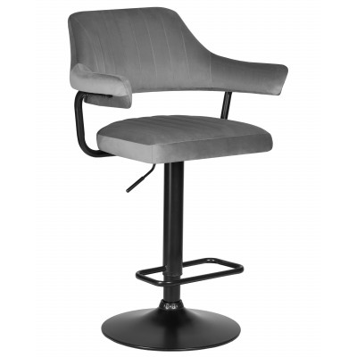 Набор 2 шт Стул барный DOBRIN CHARLY BLACK (серый велюр (MJ9-75))