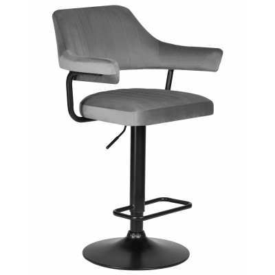 Набор 2 шт Стул барный DOBRIN CHARLY BLACK (серый велюр (MJ9-75))