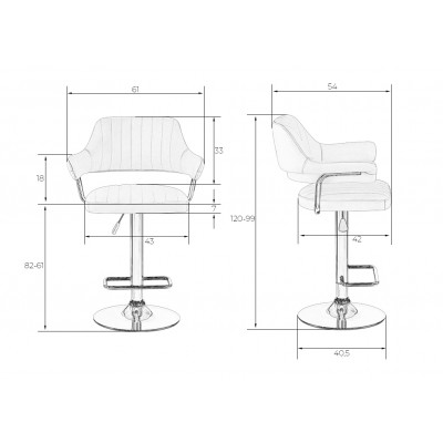 Набор 2 шт Стул барный DOBRIN CHARLY GOLD (бежевый твид (LEO26)) - купить в Екатеринбурге, в наличии