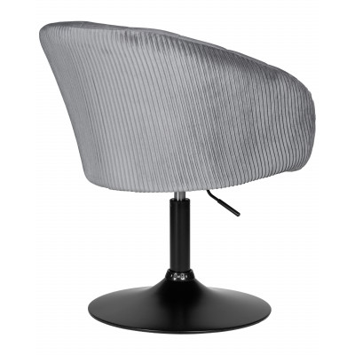 Кресло дизайнерское DOBRIN EDISON BLACK (серый велюр (1922-19)) - купить в Екатеринбурге, в наличии