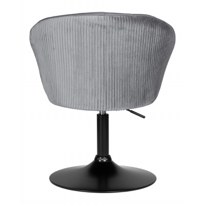 Кресло дизайнерское DOBRIN EDISON BLACK (серый велюр (1922-19)) - купить в Екатеринбурге, в наличии