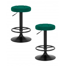 Набор 2 шт Табурет барный DOBRIN BRUNO BLACK (зеленый велюр (MJ9-88))