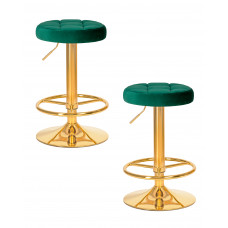 Набор 2 шт Табурет барный DOBRIN BRUNO GOLD (зеленый велюр (MJ9-88))