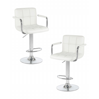 Набор 2 шт Стул барный DOBRIN KRUGER ARM (белый) - купить в Екатеринбурге, в наличии