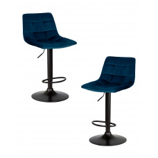 Набор 2 шт Стул барный DOBRIN TAILOR BLACK (синий велюр (MJ9-117))