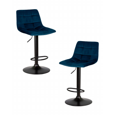 Набор 2 шт Стул барный DOBRIN TAILOR BLACK (синий велюр (MJ9-117)) - купить в Екатеринбурге, в наличии