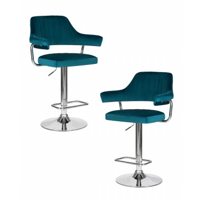 Набор 2 шт Стул барный DOBRIN CHARLY (морской волны велюр (MJ9-99))