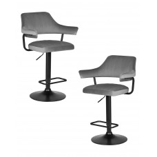 Набор 2 шт Стул барный DOBRIN CHARLY BLACK (серый велюр (MJ9-75))