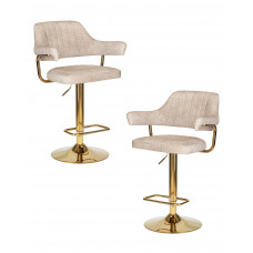 Набор 2 шт Стул барный DOBRIN CHARLY GOLD (бежевый твид (LEO26))