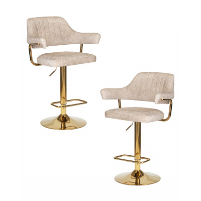 Набор 2 шт Стул барный DOBRIN CHARLY GOLD (бежевый твид (LEO26)) - купить в Екатеринбурге, в наличии