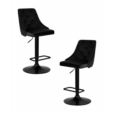 Набор 2 шт Стул барный DOBRIN JOSEPH BLACK (черный велюр (MJ9-101))