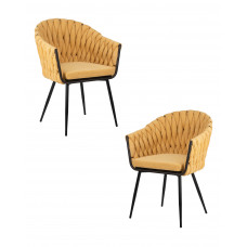 Набор 2 шт Стул обеденный DOBRIN MATILDA (жёлтая ткань (LAR 275-8))