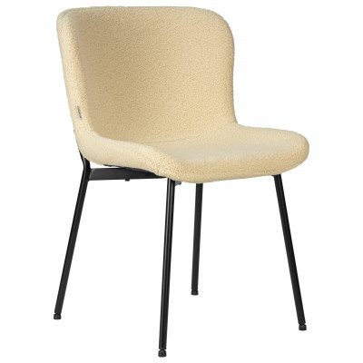 Набор 4 шт Стул обеденный DOBRIN MILO (черные ножки, кремовый букле (UF992-02)) - купить в Екатеринбурге, в наличии