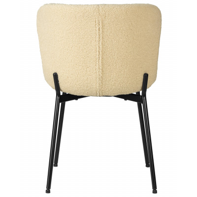 Набор 4 шт Стул обеденный DOBRIN MILO (черные ножки, кремовый букле (UF992-02)) - купить в Екатеринбурге, в наличии