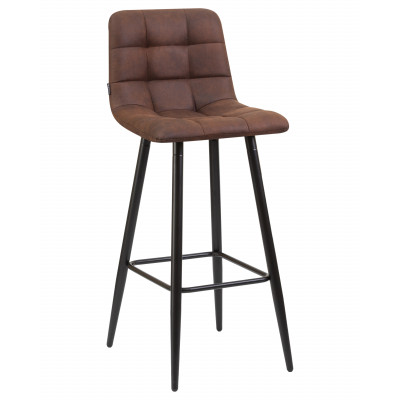 Набор 2 шт Стул барный DOBRIN NICOLE (черные матовые ножки, коричневая микрофибра (PK-03))