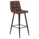 Набор 2 шт Стул барный DOBRIN NICOLE (черные матовые ножки, коричневая микрофибра (PK-03))