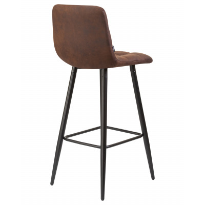 Набор 2 шт Стул барный DOBRIN NICOLE (черные матовые ножки, коричневая микрофибра (PK-03))