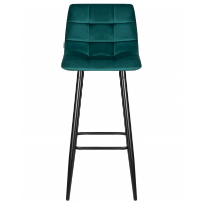 Стул барный DOBRIN NICOLE (черные матовые ножки, морской волны велюр (108-119))