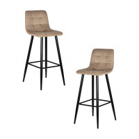 Набор 2 шт Стул барный DOBRIN NICOLE (черные матовые ножки, мокко велюр (108-104))