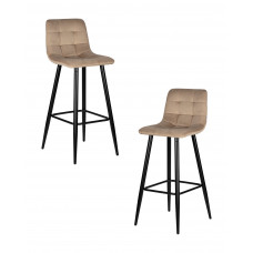 Набор 2 шт Стул барный DOBRIN NICOLE (черные матовые ножки, мокко велюр (108-104))