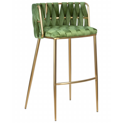 Стул барный DOBRIN EMMA GOLD (зеленый велюр (VF-08)) - купить в Екатеринбурге, в наличии