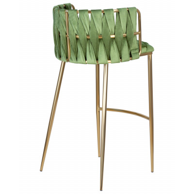 Стул барный DOBRIN EMMA GOLD (зеленый велюр (VF-08)) - купить в Екатеринбурге, в наличии